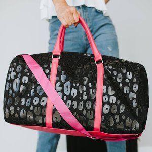 Tori Travel Duffel Bag- Black Leopard